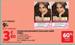 Auchan L'ORÉAL Coloration permanente excellence crème offre
