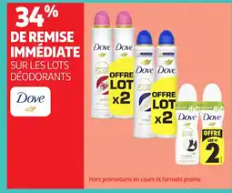 Auchan DOVE Sur les lots déodorants offre
