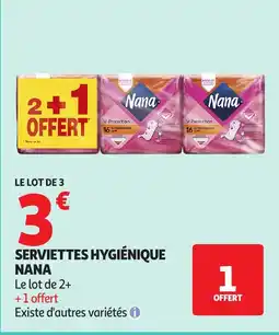 Auchan NANA Serviettes hygiénique offre