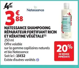 Auchan NATESSANCE Shampooing réparateur fortifiant ricin et kératine végétale offre