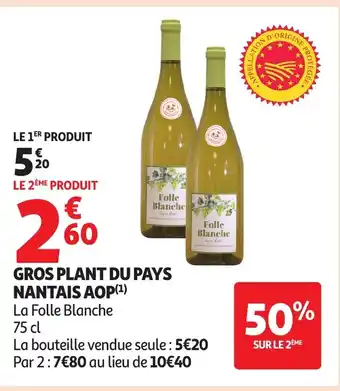 Auchan Gros plant du pays nantais aop offre