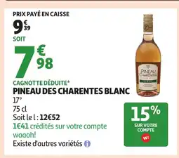 Auchan Pineau des charentes blanc offre