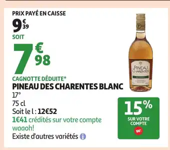 Auchan Pineau des charentes blanc offre