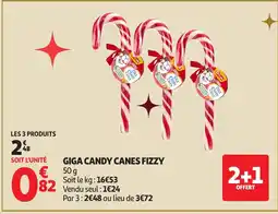 Auchan Giga candy canes fizzy offre