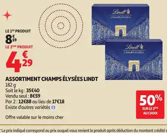 Auchan LINDT Assortiment champs élysées offre