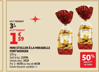 Auchan FORTWENGER Mini stollen à la mirabelle offre