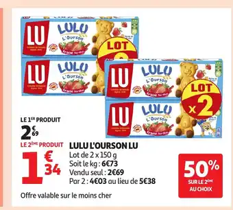 Auchan LU Lulu l'ourson offre