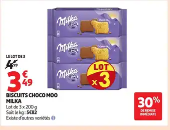 Auchan MILKA Biscuits choco moo offre