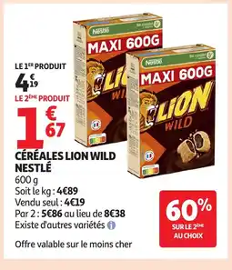Auchan Céréales lion wild nestlé offre