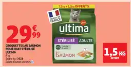 Auchan ULTIMA Croquettes au saumon pour chat stérilisé offre