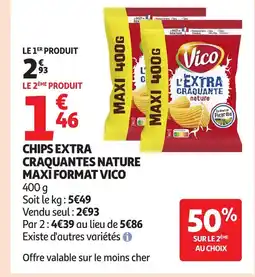Auchan VICO Chips extra craquantes nature maxi format offre