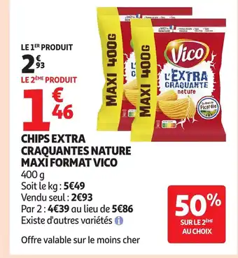 Auchan VICO Chips extra craquantes nature maxi format offre