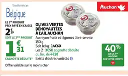 Auchan AUCHAN Olives vertes dénoyautées à l'ail offre