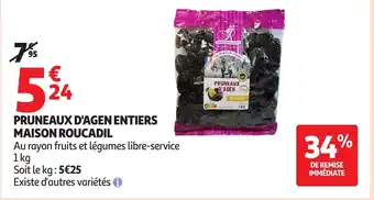 Auchan MAISON ROUCADIL Pruneaux d'agen entiers offre