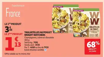 Auchan WEIGHT WATCHERS Tagliatelles au poulet offre