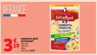Auchan ENTREMONT Emmental râpé offre