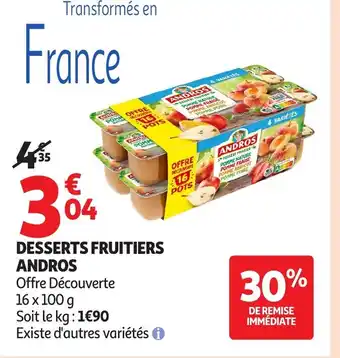 Auchan ANDROS Desserts fruitiers offre