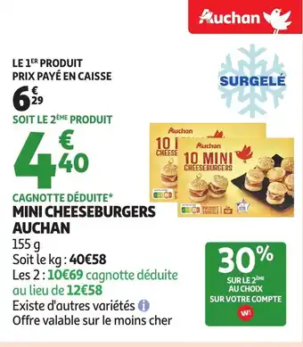 Auchan AUCHAN Mini cheeseburgers offre