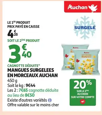 Auchan AUCHAN Mangues surgelees en morceaux offre