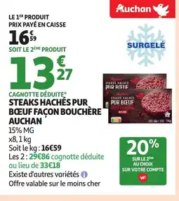 Auchan AUCHAN Steaks hachés pur boeuf façon bouchère offre