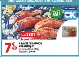 Auchan 4 pavés de saumon offre