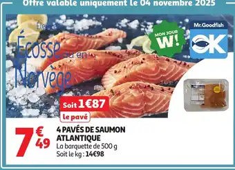 Auchan 4 pavés de saumon offre