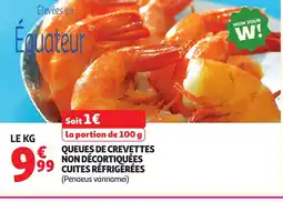 Auchan Queues de crevettes non décortiquées cuites réfrigérées offre