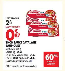Auchan SAUPIQUET Thon sauce catalane offre