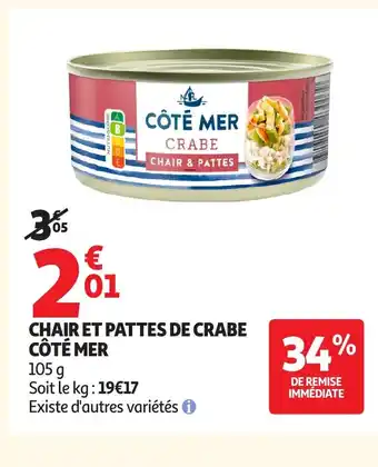 Auchan CÔTÉ MER Chair et pattes de crabe offre