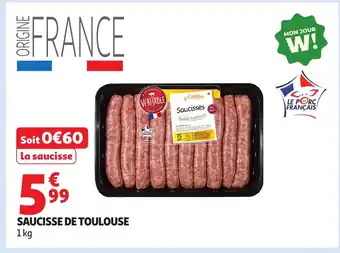 Auchan Saucisse de toulouse offre