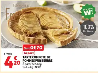 Auchan Tarte compote de pommes pur beurre offre