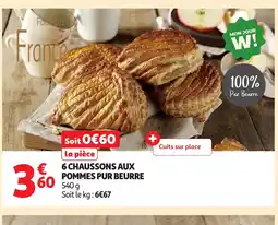 Auchan 6 chaussons aux pommes pur beurre offre