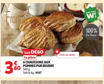 Auchan 6 chaussons aux pommes pur beurre offre
