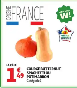 Auchan Courge butternut spaghetti ou potimarron offre