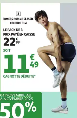Auchan DIM Boxers homme classic colours offre