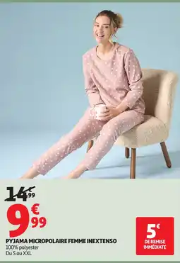 Auchan INEXTENSO Pyjama micropolaire femme offre