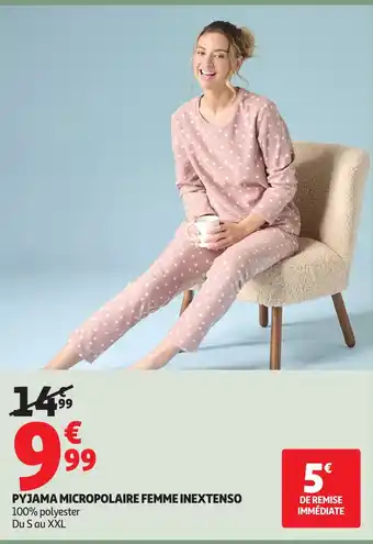 Auchan INEXTENSO Pyjama micropolaire femme offre