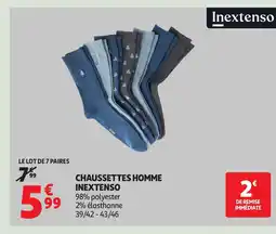 Auchan INEXTENSO Chaussettes homme offre