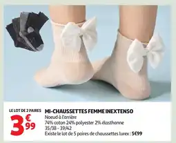 Auchan INEXTENSO Mi-chaussettes femme offre