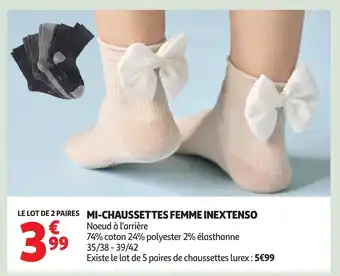 Auchan INEXTENSO Mi-chaussettes femme offre