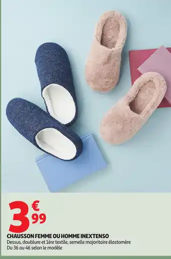 Auchan INEXTENSO Chausson femme ou homme offre