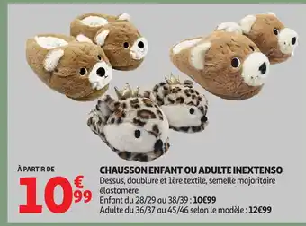 Auchan INEXTENSO Chausson enfant ou adulte offre