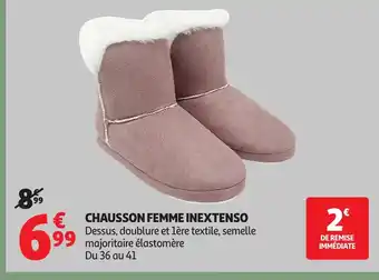 Auchan INEXTENSO Chausson femme offre