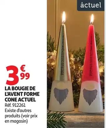 Auchan ACTUEL La bougie de l'avent forme cone offre