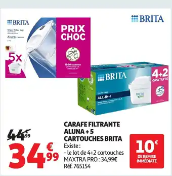 Auchan BRITA filtrante aluna +5 cartouches offre