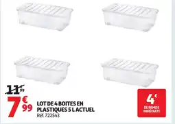 Auchan ACTUEL Lot de 4 boites en plastiques offre