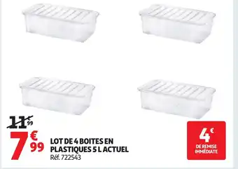 Auchan ACTUEL Lot de 4 boites en plastiques offre