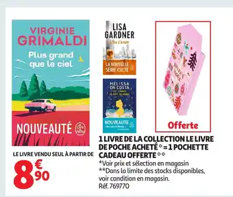 Auchan 1 livre de la collection le livre de poche acheté 1 pochette offre