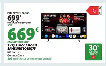 Auchan SAMSUNG TV QLED TQ65Q7F offre