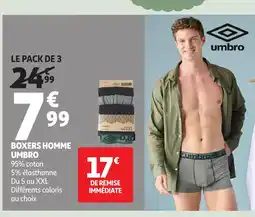 Auchan UMBRO Boxers homme offre